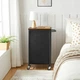Узкая корзина для белья SONGMICS 40×24×74 см на колёсах с верхней полкой, коричнево-чёрная - изображение 7