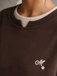 Свитшот женский Matinee&Fancy 877-52 oversize с двойным воротником и вышивкой one size коричневый - изображение 2