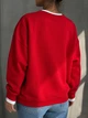 Свитшот женский Matinee&Fancy 877-52 oversize с двойным воротником и вышивкой one size красный - изображение 7
