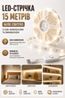 Світлодіодна LED-стрічка 15 м з USB-живленням та вимикачем, біла - зображення 1