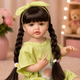 Реалістична лялька реборн Reborn Baby Doll Melani 55 см – дівчинка з довгим темним волоссям та аксесуарами, можна купати (RB100) - изображение 5
