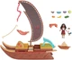 Игровой набор Mattel Disney Moana 2 Playset with Floating Adventure Canoe, мини кукла с аксессурами - изображение 2