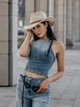 Шляпа Федора Ковбойка унисекс замшевая с ремешком TEXAS молочная - изображение 2