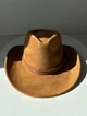 Шляпа Федора Ковбойка унисекс замшевая с ремешком TEXAS бежевая - изображение 9