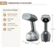 Garment Steamer LED 3500 Вт отпариватель ручной портативный для одежды мощный вертикальный паровой с керамической подошвой сухой глажкой автоотключение системой антипятна для штор постельного белья деликатных тканей серый KY-006 - изображение 3