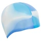 Шапочка для плавания двухцветная силиконовая взрослая Cima 8683 White-Light Blue - изображение 4