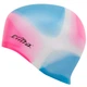 Шапочка для плавания двухцветная силиконовая взрослая Cima 8683 Pink-Blue-White - изображение 4