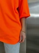 Жіноча однотонна футболка oversize / Помаранчевий one-size / BASED 0126810 - зображення 10