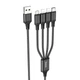 Кабель HOCO X76 4-in-1 Super charging cable (iP+iP+Type-C+Micro) Black - зображення 1
