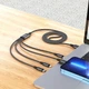 Кабель HOCO X76 4-in-1 Super charging cable (iP+iP+Type-C+Micro) Black - зображення 5