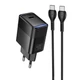 Сетевое зарядное устройство с кабелем HOCO CS113A Lounge single port PD40W charger White - зображення 1