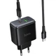 Сетевое зарядное устройство HOCO C158A Upgrade PD45W(1C1A) charger(EU) Black - зображення 5