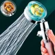 Лійка для душу з пропелером блакитним із функцією зупинки води з фільтром - изображение 3