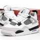 Кросівки чоловічі і жіночі Ni Air Jord 4 White Black/ Най аір Джор 4 білі з чорним високі 38 - зображення 1