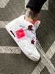 Кросівки чоловічі і жіночі Ni Air Jord 4 White Red/ Най аір Джор 4 білі із червоним високі 43 - зображення 4