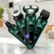 Электробритва 4 в 1 Shaver 9D зеленая • Мужская аккумуляторная роторная бритва с триммером, насадкой для носа, щеткой для лица и LCD-дисплеем 58621 - изображение 3