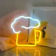 Портативный неоновый светильник-ночник "Пиво" на батарейках/USB 22*22 см - изображение 4
