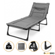 Раскладная кровать со встроенным матрасом LEOBRO Grey 193х68х30 см, с регулируемой спинкой, полиэфирная, серая - изображение 1