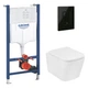 Комплект 4 в 1: Інсталяція Grohe Solido 2 в 1 38971000 + Панель змиву Even Black 38966KV0 + Унітаз Kroner Eifel WHI493436 TORNADO (38971966KV0KE49T) - изображение 1