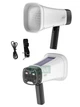Громкоговоритель портативный (мегафон) с солнечной панелью и фонариком, Bluetooth, радио, USB, диктофон, черно-белый - изображение 9