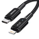 Кабель Essager Type-C – Lightning 27W швидка зарядка iPhone, 2м, чорний - зображення 1