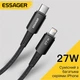 Кабель Essager Type-C – Lightning 27W швидка зарядка iPhone, 2м, чорний - зображення 3