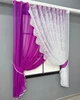 Кухонные шторки VR-Textil № 101к с подвязками фуксия с белым 300х170 см (52-1226) - изображение 2