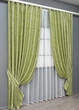 Комплект готових штор VR-Textil Льон мармур Royal Touch № 2011ш Світло-оливковий 100х270 см 2 шт (31-0112) - зображення 3