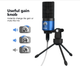 USB микрофон FIFINE K669 Blue для ПК, конденсаторный микрофон для записи вокала, стримов, подкастов и озвучки, синий - изображение 2
