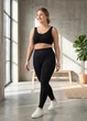 Женские лосины пуш ап батал с высокой посадкой однотонные Plus Size черные 4XL (A70204K) - изображение 5