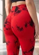 Спортивні батал лосини пуш ап мармурові Plus Size жіночі з високою посадкою для тренувань та фітнесу 5XL червоно-чорні (17037156) - зображення 2