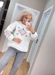Свитер женский вязаный молочный 44-56 с1524.5075 - изображение 3