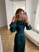 Женское платье шелковое зеленое 46-48 р4942.358 - изображение 10