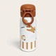 Термос поїльник дитячий 350мл з силіконовою трубочкою трубкою вакуумний нержавіючої сталі пляшка напувалка для напоїв води їжі чая школи прогулянці термокухоль термобутилка непроливайка універсальна для дитини кришкою на защіпці коричневий - зображення 2