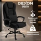 Кресло компьютерное FC-04-2 DEXON DELTA из ткани, с поясничной подушкой, механизм качания TILT, Черный - изображение 2