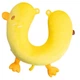 Подушка для шеи детская Duck U-образная дорожная ортопедическая Memory Foam плюшевая утёнок 30х30 см Жёлтая - изображение 1