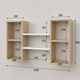 Настінна полиця для книг 60*100*18 см з ламінованого ДСП дуб сонома та білий, книжкова полиця підвісна, поличка для іграшок - зображення 5