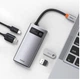 Док-станция Baseus Metal Gleam Series 4-in-1 Multifunctional Type-C HUB Docking Station Space Gray (CAHUB-CY0G) - изображение 3