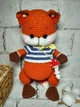 Мягкая игрушка ручной работы вязаная амигуруми Hand Made Лисичка 30 см 204-3 - изображение 1