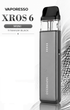 Многоразовая электроонная сигарета Vaporesso XROS 6 Mini Titanium Black под-система черная 1600мАч вейп с верхней заправкой - изображение 1