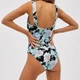 Купальник жіночий ASOS DESIGN для пишного бюста чорний з квітковим принтом з вузлом спереду EU 34 E/F (ASOS34EF) - зображення 2