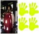 Світловідбивні наліпки флікери Долоньки з посмішкою 4 шт Neon Yellow Reflective Stickers Safety Reflector 4 штуки в наборі - изображение 3