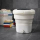 Пральна машина міні складна портативна 18 л 50Вт Folding Washing Machine, компактна електрична пралка з віджимом та ручкою для прання білизни, шкарпеток, дрібних речей Біла, WM-2690-White - зображення 1