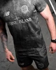 Мужской летний комплект Stone Island x New Balance черный спортивный тактический костюм милитари (футболка и штаны-карго) - изображение 3