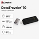 Флеш-память USB Kingston DataTraveler 70 256GB USB Type-C пластик Чорний (DT70/256GB) - зображення 1