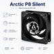 Вентилятор для корпусу Arctic P8 Silent 80 мм 1600 об/хв Fluid Dynamic Bearing Black (ACFAN00152A) - зображення 1