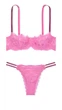 Комплект белья Victoria's Secret Dream Angels Wicked Twinkle Strap Unlined Lace Balconette Bra - 32B - S - Розовый - изображение 8