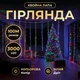 Гирлянда Роса Хвойная лапа 100 м 3000 LED мультиколор новогодняя комнатная гирлянда на белом проводе, гирлянда для елки - изображение 1