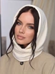 Жіночий капор Michaela з велюру подвійний молочний - зображення 1