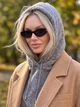 Женский капор Sheepskin из экомеха и воротником серый - изображение 1